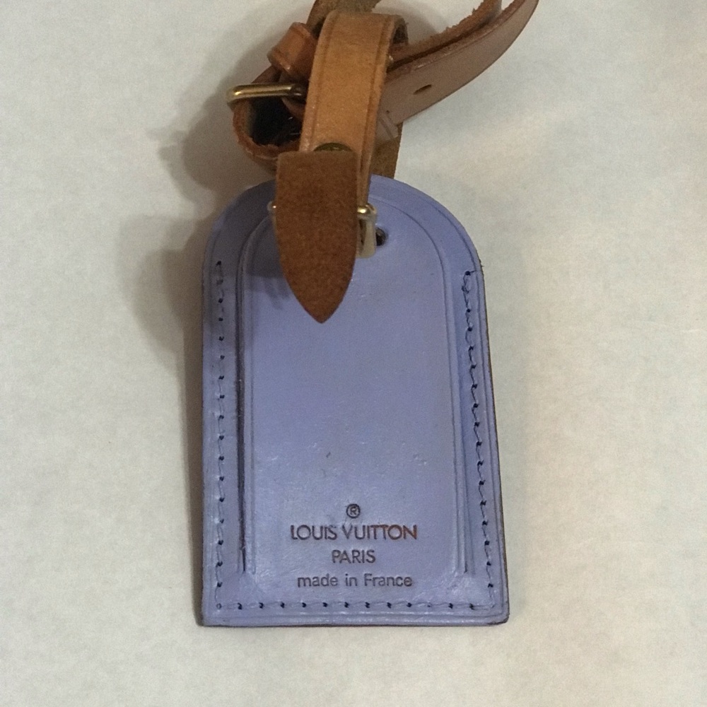 Customized Louis Vuitton luggage tag with poignet Lavender